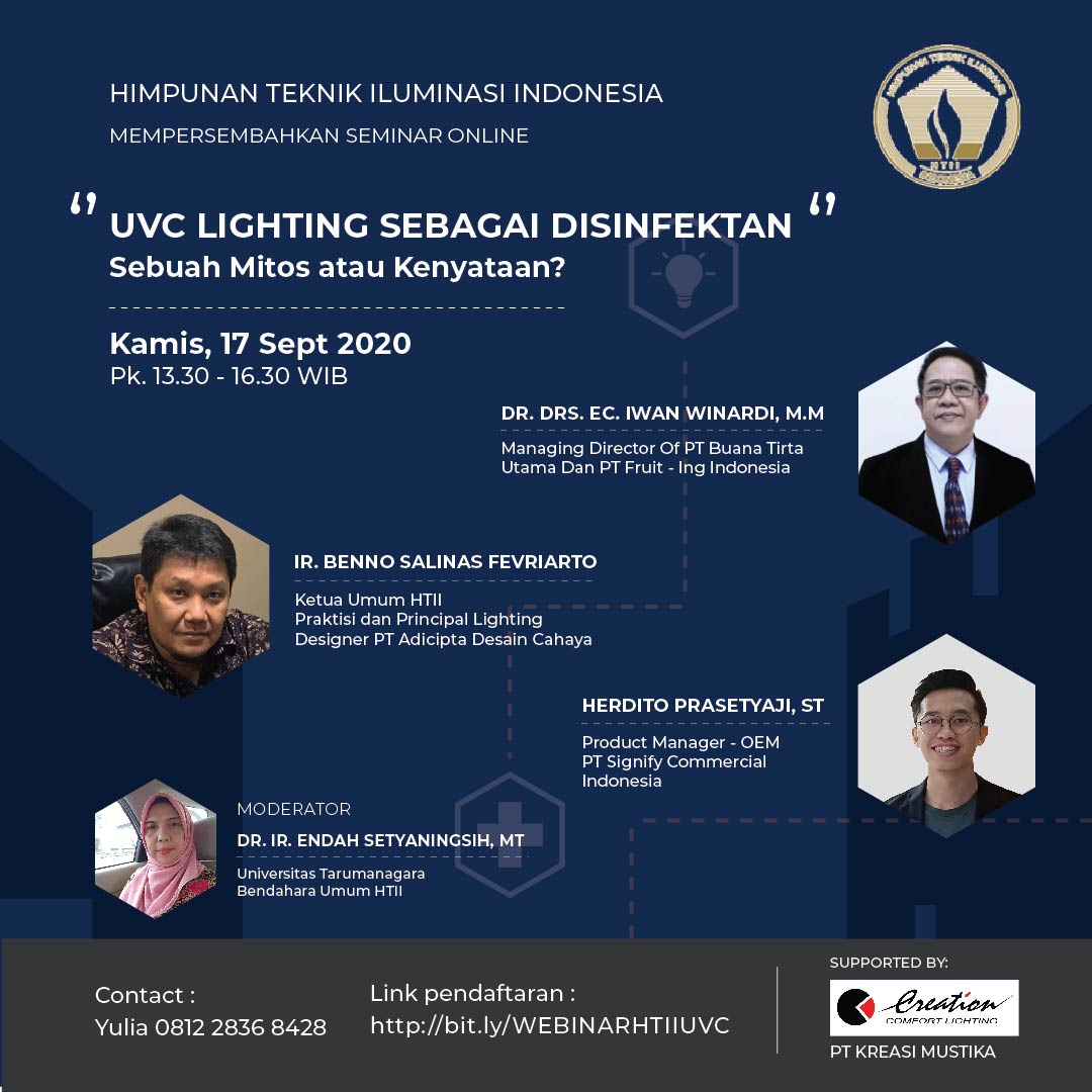 Poster Resmi Seminar UVC Lighting HTII — 17 September 2020